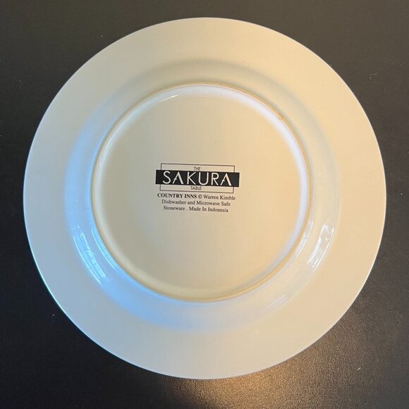 SAKURA Warren Kimble COUNTRY INNS Drake Lodge 8" Stoneware Salad / Dessert Plate - Picture 4 of 6